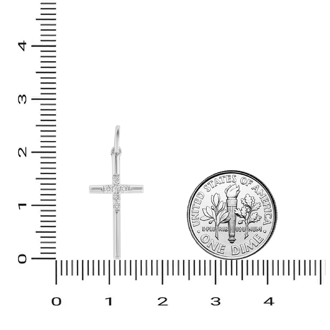 Cross Diamond Pendant in 14k Solid Gold, Natural Diamond Cross Necklace with Adjustable Chain, Religious Jewelry, Gift For Her