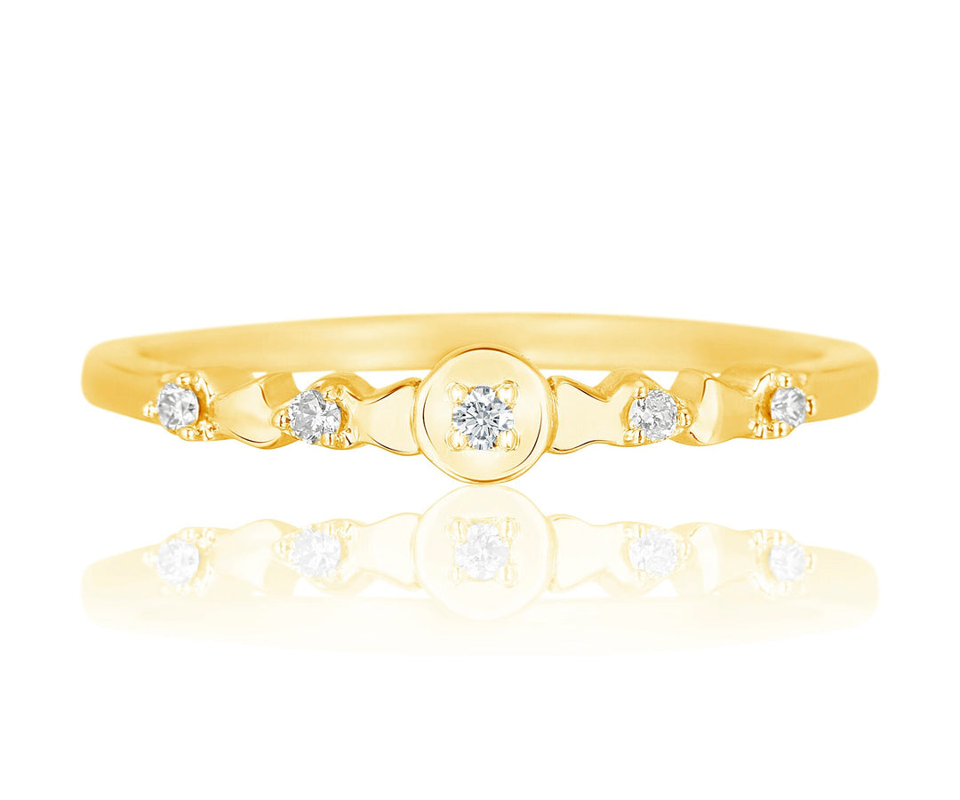 Dainty Diamond Ring in 14k Solid Gold, Natural Diamonds, Everyday Jewelry, Gift for her