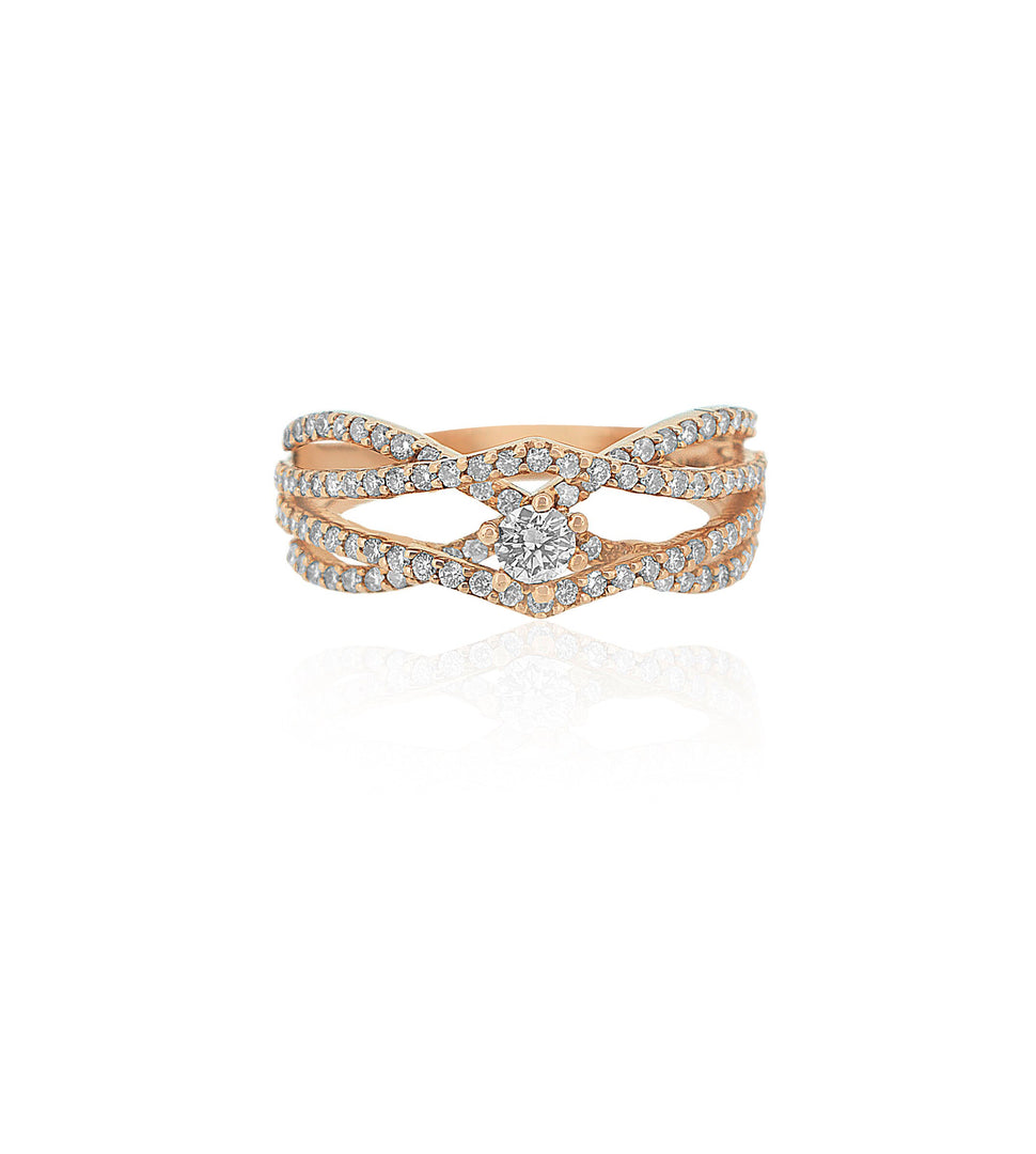 Solitaire Engagement Ring, 14k Solid Gold, Diamond Engagement Ring, Natural Diamonds, Gift for her