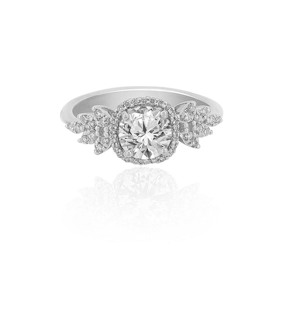 Round Solitaire Diamond Ring, Moissanite Engagement Ring, 14K Solid Gold, Gift For Her