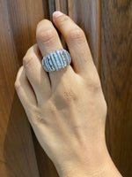 Load image into Gallery viewer, Baguette and Round Diamond Eternity Band, 14k Solid Gold Ring, Natural Diamonds, Cocktail Ring, Gift for her
