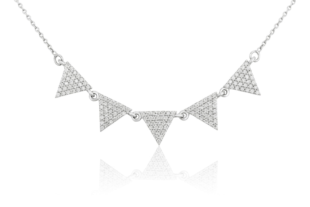 Triangle Diamond Necklace, 14k Solid Gold, Natural Diamonds, Layering Necklace, , Everyday Geometric Jewelry Gift For Her