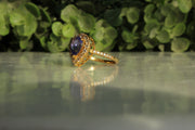 Natural Tanzanite Diamond Ring In 14K Solid Gold, Gemstone Ring With Natural Diamonds, Gift for Women