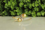 Load image into Gallery viewer, Twin South Sea Pearl Diamond Bracelet, 14k Solid Gold, Natural Diamonds, Gift For Her
