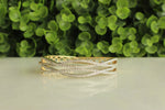 Load image into Gallery viewer, Wavy Diamond Bangle Bracelet, 14k Solid Gold, Natural Diamonds, Gift for her
