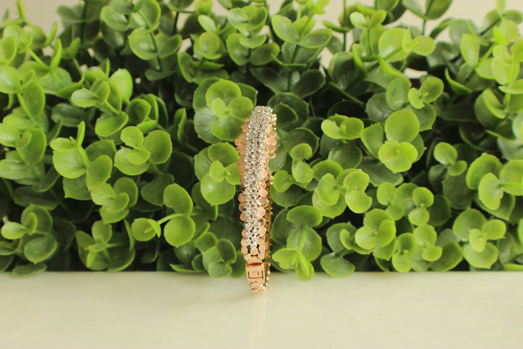 14k Solid Gold Diamond Bangle Bracelet, Cluster Setting, Natural Diamonds, Gift for her
