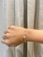 Load image into Gallery viewer, Star Triangle Natural Diamond Bracelet: 14k Solid Gold Mother Of Pearl Dual Styling Cuff Bangle, Statement Jewellery, Certified Jewelry
