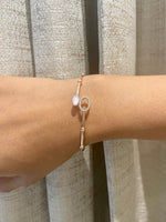 Load image into Gallery viewer, Ellipse Dual Styling Diamond Bracelet, 14k Solid Gold, Natural Diamonds, Mother Of Pearl, Gift For Her
