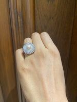 Load image into Gallery viewer, Cultured Pearl Flower Diamond Ring, Gemstone Diamond Ring, 14k Solid Gold, Natural Diamonds, Gift For Her

