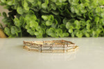 Load image into Gallery viewer, Trinity Tennis Bracelet, 14k Solid Gold, Natural Diamonds, Stacking Bracelet, Three Tone Bracelet, Pointer Eternity Bracelet, Gift For Her
