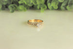 Load image into Gallery viewer, Round Solitaire Ring, Engagement Ring With Supporting Band, 14k Solid Gold, Eternity Ring, Natural Diamonds, Promise Ring, Gift For Her
