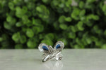 Load image into Gallery viewer, Blue Sapphire Butterfly Diamond Ring in 14K Solid Gold, Natural Diamonds,  Gemstone Ring, Gift for her
