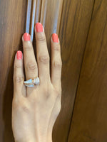 Load image into Gallery viewer, Mother of Pearl Diamond Ring, 14k Solid Gold, Natural Diamonds, Shell Shaped Ring, Swirl Diamond Ring, Statement Cocktail Ring, Gift For Her
