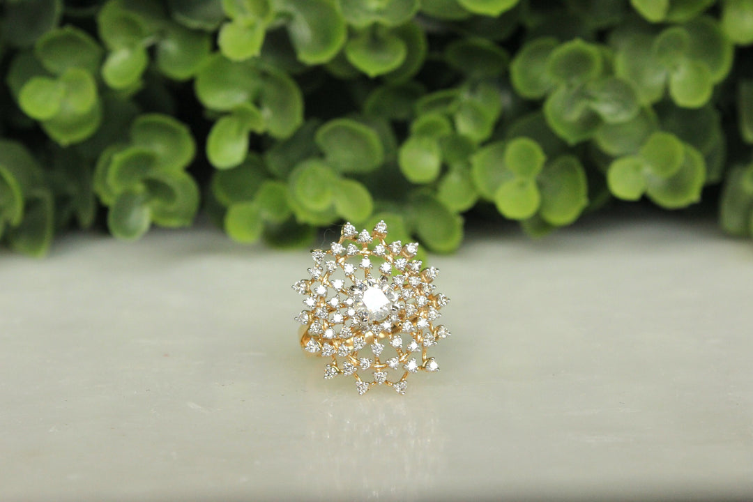 Solitaire Engagement Cocktail Diamond Ring, 14k Solid Gold Wedding Ring, Natural Diamonds, Bridal Jewelry, Gift for her
