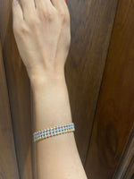 Load image into Gallery viewer, Trinity Tennis Bracelet, 14k Solid Gold Stackable Bracelet, Multi-Layered Connected Tri-color Bracelet, Natural Diamonds, Gift For Her
