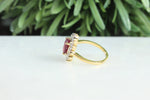 Load image into Gallery viewer, Ruby Diamond Gemstone Ring, 14k Solid Gold, July Gemstone, Birthstone Ring, Natural Diamonds, Gift for her
