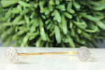 Load image into Gallery viewer, Circle Gold Bracelet, Cluster Setting Bracelet, Natural Diamonds Open Cuff, 14K Solid Gold, Gift for her
