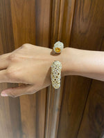 Load image into Gallery viewer, Citrine and Fancy Diamonds Cuff Bracelet, 14k Solid Gold, Moissanite Bracelet, Filigree Bracelet, Gift for her
