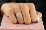 Load image into Gallery viewer, Round Solitaire Flower Diamond Ring in 14K Solid Gold, Natural Diamonds, Gift for her
