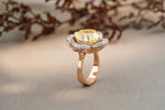 Load image into Gallery viewer, Citrine Diamond Ring In 14kt Solid Gold, Cocktail Ring With Natural Diamonds, Gift for Her
