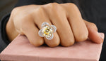 Load image into Gallery viewer, Citrine Diamond Ring In 14kt Solid Gold, Cocktail Ring With Natural Diamonds, Gift for Her
