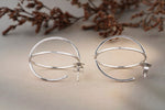 Load image into Gallery viewer, Round Overlapping Criss Cross Circle Hoop Earrings, 14k Solid Gold, Natural Diamonds, Gift for her
