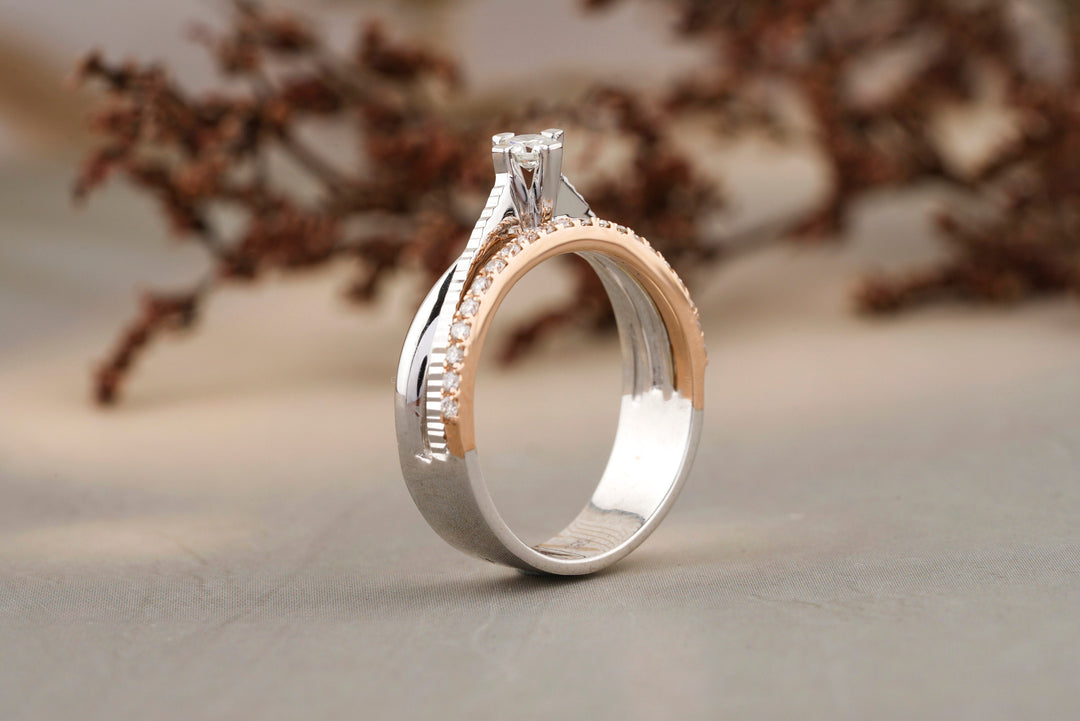 Solitaire Diamond Ring In 14k Solid Gold, Engagement Ring With Natural Diamonds, Gift for Women