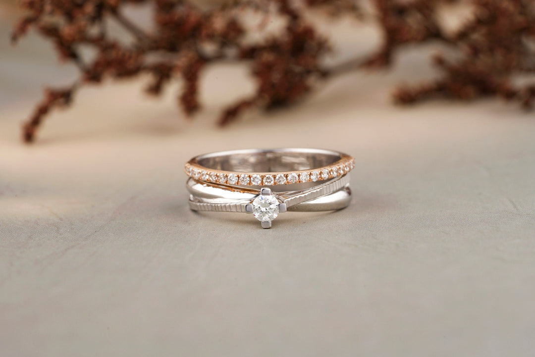 Solitaire Diamond Ring In 14k Solid Gold, Engagement Ring With Natural Diamonds, Gift for Women