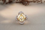 Load image into Gallery viewer, Citrine Diamond Ring In 14kt Solid Gold, Cocktail Ring With Natural Diamonds, Gift for Her
