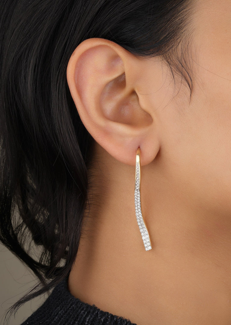 Diamond Dangle Earrings in 14k Solid Gold, Bridal Earrings, Natural Diamonds,  Gift for Ready To Ship, Women&#39;s Day Gift