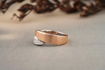 Load image into Gallery viewer, Wrap Gold Diamond Cuff Ring, 14K Solid Gold Band, Spiral Ring, Centre Open Twisted Ring, Natural Diamonds, Dual Tone, Gift for her

