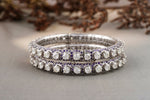Load image into Gallery viewer, Blue Sapphire diamond Bangle Bracelet, 16 ct Solitaire Diamond Bangle, 14k Solid Gold, Heavy Diamond Bangle, Moissanite Bracelets, Classy
