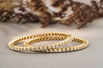 Load image into Gallery viewer, Solitaire Diamond Gold Bangle, 14k Solid Gold, Natural Diamonds, Stackable Bangle Bracelet, Gift for Her
