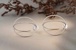 Load image into Gallery viewer, Round Overlapping Criss Cross Circle Hoop Earrings, 14k Solid Gold, Natural Diamonds, Gift for her
