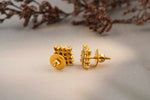 Load image into Gallery viewer, Stud Diamond Earrings, Chess board Design, 14k Solid Gold Earrings, Natural Diamonds, Gift for her
