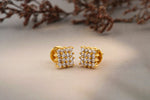 Load image into Gallery viewer, Stud Diamond Earrings, Chess board Design, 14k Solid Gold Earrings, Natural Diamonds, Gift for her
