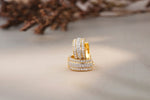 Load image into Gallery viewer, Triple line Diamond Earrings, Huggie earrings. 14k Solid Gold Earrings, Natural Diamonds, Gift for her, Dainty Diamond Earrings
