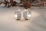 Load image into Gallery viewer, Huggie Diamond Earrings, Princess Cut Diamond Earrings, 14k Solid Gold, Natural Diamonds, Gift For her

