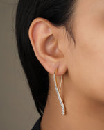 Load image into Gallery viewer, Diamond Dangle Earrings in 14k Solid Gold, Bridal Earrings, Natural Diamonds,  Gift for Ready To Ship, Women&#39;s Day Gift
