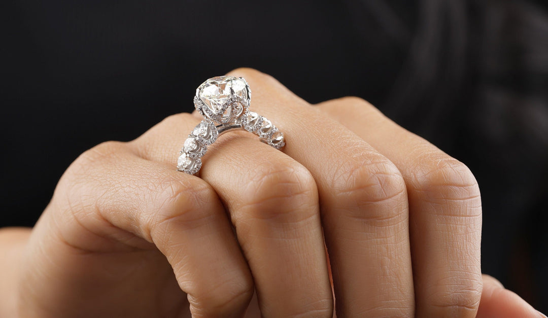 Round Solitaire Diamond Ring, Wedding Engagement Ring, 14k Solid Gold, Moissanite Ring, Gallery Ring Gift For Her