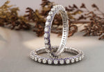 Load image into Gallery viewer, Blue Sapphire diamond Bangle Bracelet, 16 ct Solitaire Diamond Bangle, 14k Solid Gold, Heavy Diamond Bangle, Moissanite Bracelets, Classy
