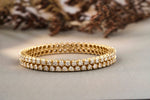 Load image into Gallery viewer, Solitaire Diamond Gold Bangle, 14k Solid Gold, Natural Diamonds, Stackable Bangle Bracelet, Gift for Her
