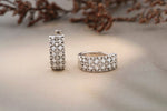 Load image into Gallery viewer, Huggie Diamond Earrings, Princess Cut Diamond Earrings, 14k Solid Gold, Natural Diamonds, Gift For her

