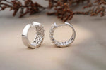 Load image into Gallery viewer, Huggie Diamond Earrings, Princess Cut Diamond Earrings, 14k Solid Gold, Natural Diamonds, Gift For her
