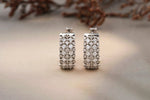 Load image into Gallery viewer, Huggie Diamond Earrings, Princess Cut Diamond Earrings, 14k Solid Gold, Natural Diamonds, Gift For her
