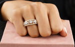 Load image into Gallery viewer, Diamond Band Ring In 14k Solid Gold, Illusion Setting With Natural Diamonds, Gift for Women
