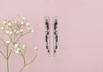 Load image into Gallery viewer, Black Rectangular bars and beads Onyx Diamond Pendant With Earrings, 14k Solid Gold, Natural Diamonds, Gift for her
