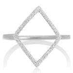 Load image into Gallery viewer, Rhombus Diamond Ring, 14k Solid Gold, Natural Diamond, Pave Diamond Minimalist Ring, Gift for her, Geometric Stacking Ring, Everyday Jewelry
