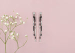 Load image into Gallery viewer, Black Onyx Diamond Dangle Earrings In 14k Solid Gold, Rectangular Bars And Beads With Natural Diamonds, Gift for her
