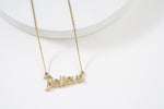 Load image into Gallery viewer, Believe Diamond Necklace in 14k Solid Gold, Inspirational Fine Jewelry, Handcrafted Jewelry, Word Necklace, Script Word Necklace

